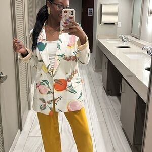 SHEIN Yellow High-Waisted Trousers